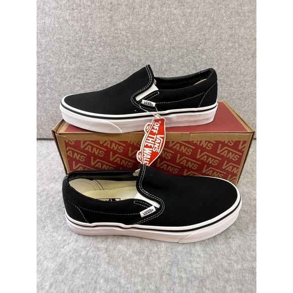 Vans Shoes - Vans Classic Slip-On Shoes Mens 7.5 Womens 9 Black Skate Canvas VN000EYEBLK New